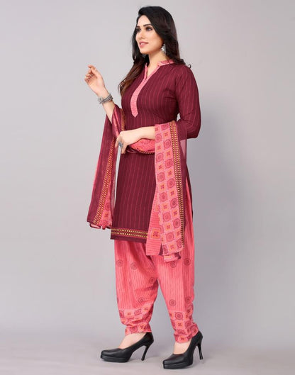 Printed Polyester Unstitched Salwar Suit Material | Sudathi