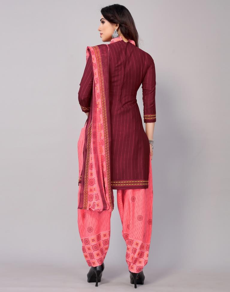 Printed Polyester Unstitched Salwar Suit Material | Sudathi