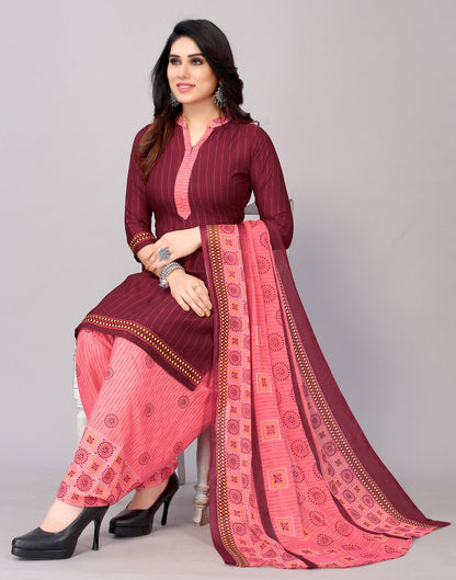 Printed Polyester Unstitched Salwar Suit Material | Sudathi