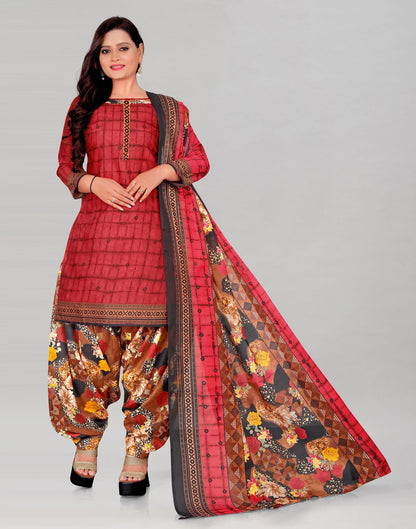 Printed Cotton Unstitched Salwar Suit Material | Sudathi