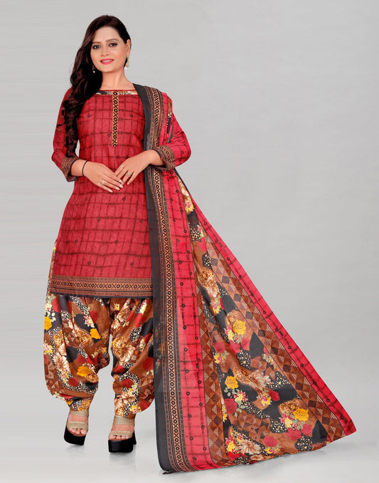 Printed Cotton Unstitched Salwar Suit Material | Sudathi