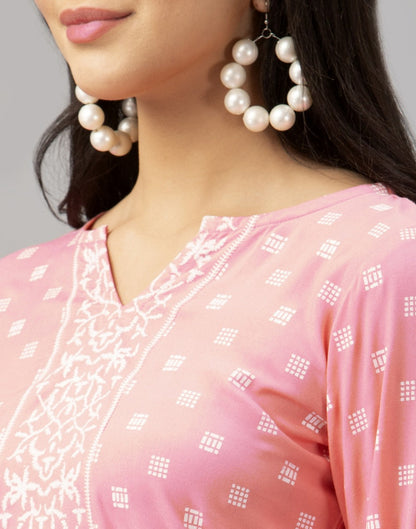 Brilliant Light Pink Coloured Printed Rayon Tops | Sudathi