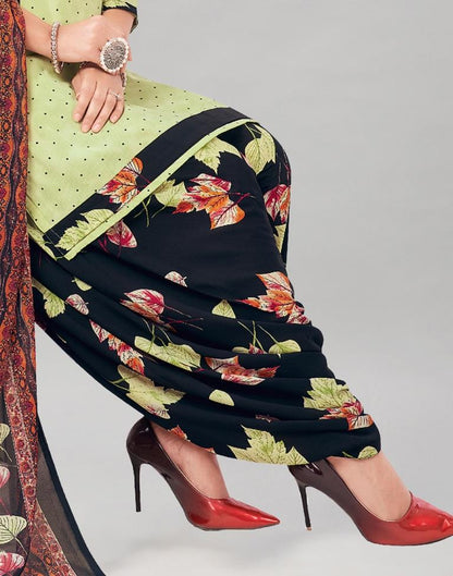 Printed Polyester Unstitched Salwar Suit Material | Sudathi