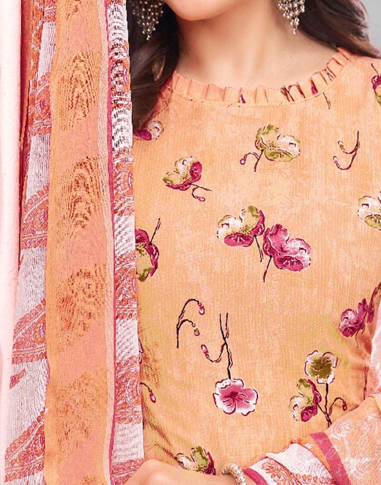 Printed Polyester Unstitched Salwar Suit Material | Sudathi