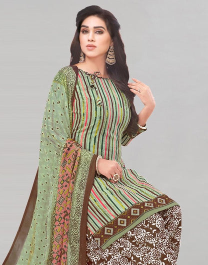 Printed Polyester Unstitched Salwar Suit Material | Sudathi