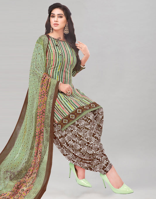 Printed Polyester Unstitched Salwar Suit Material | Sudathi