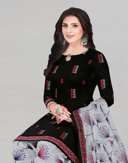 Printed Polyester Unstitched Salwar Suit Material | Sudathi