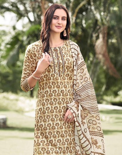 Printed Cotton Unstitched Salwar Suit Material | Sudathi