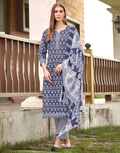 Printed Cotton Unstitched Salwar Suit Material | Sudathi