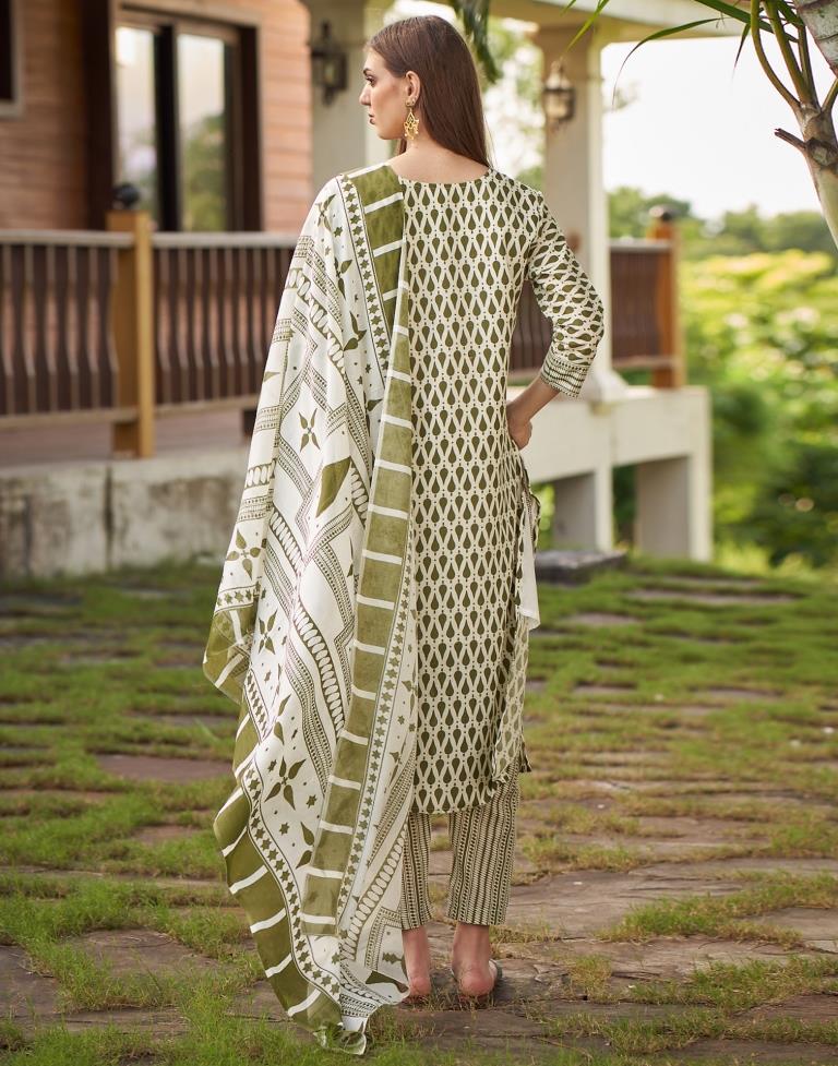 Printed Cotton Unstitched Salwar Suit Material | Sudathi