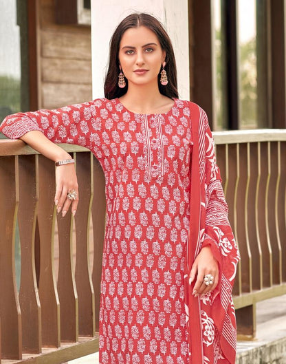 Printed Cotton Unstitched Salwar Suit Material | Sudathi