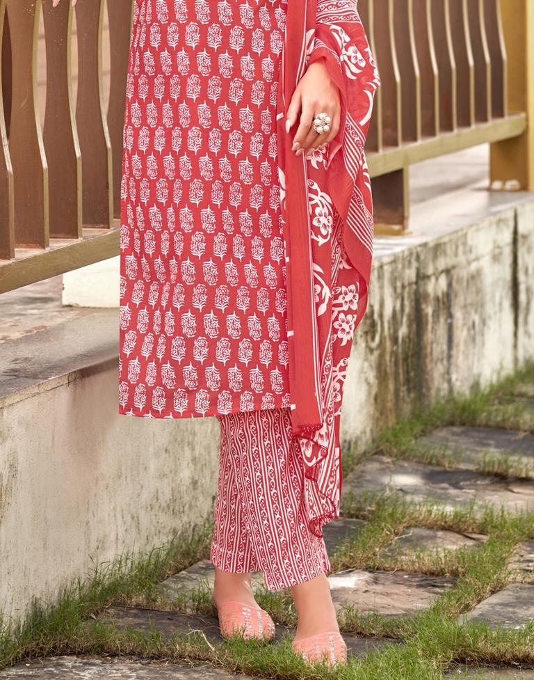 Printed Cotton Unstitched Salwar Suit Material | Sudathi