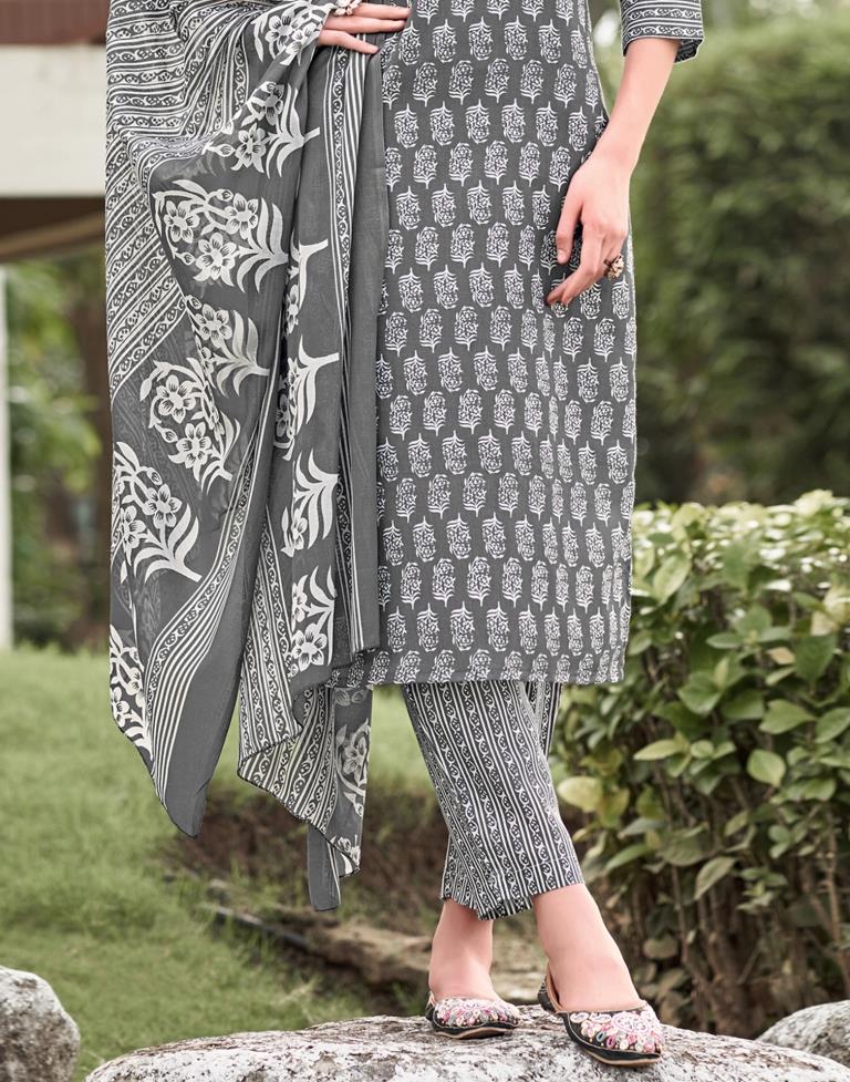 Printed Cotton Unstitched Salwar Suit Material | Sudathi