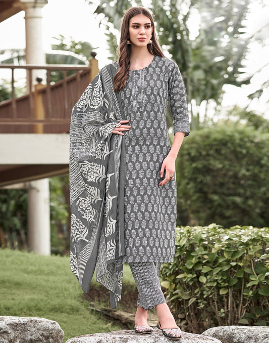 Printed Cotton Unstitched Salwar Suit Material | Sudathi