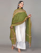 Green And Multicolour Self Woven Dupatta | Leemboodi