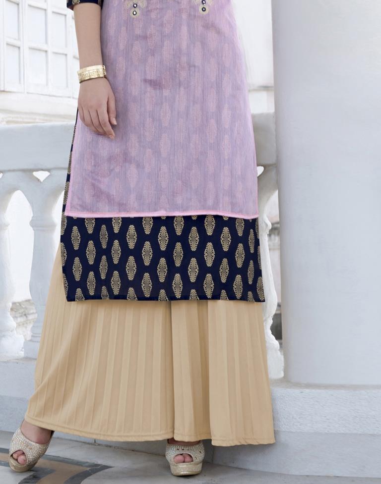 Pink Coloured Cotton Embroidered Kurti | Sudathi