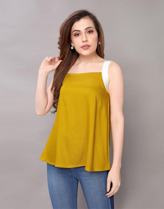 Mustard Yellow Rayon Top | Sudathi