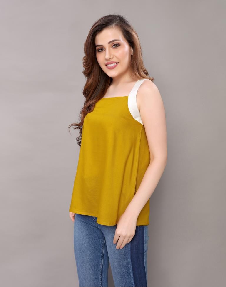 Mustard Yellow Rayon Top | Sudathi
