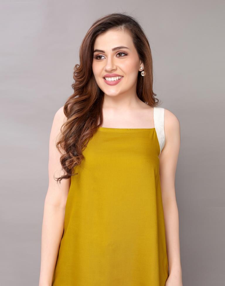 Mustard Yellow Rayon Top | Sudathi