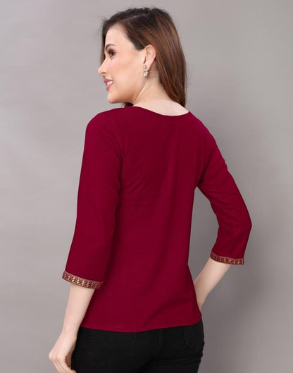 Maroon Printed Top | Sudathi