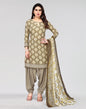 Light Brown Printed Unstitched Salwar Suit Material