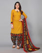 Yellow Printed Unstitched Salwar Suit Material