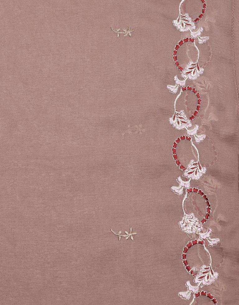 Brown Plain Georgette Unstitched Salwar Suit Material