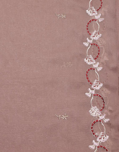 Brown Plain Georgette Unstitched Salwar Suit Material