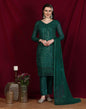 Green Plain Georgette Unstitched Salwar Suit Material