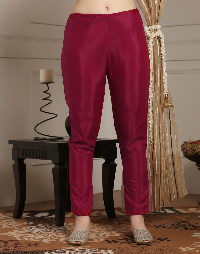 Maroon Plain Georgette Unstitched Salwar Suit Material