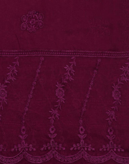 Maroon Plain Georgette Unstitched Salwar Suit Material