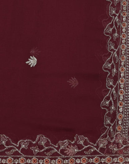 Maroon Plain Georgette Unstitched Salwar Suit Material