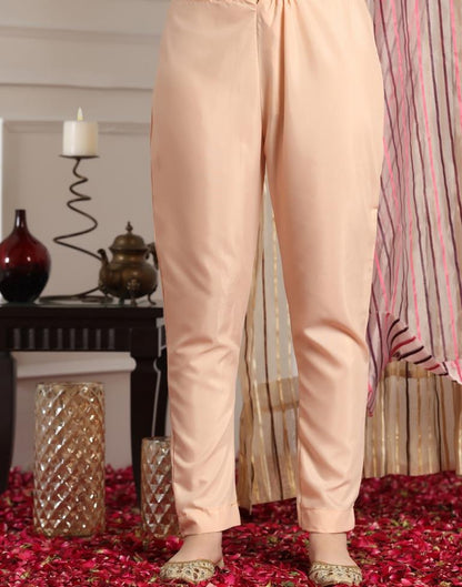 Light Beige Plain Georgette Unstitched Salwar Suit Material