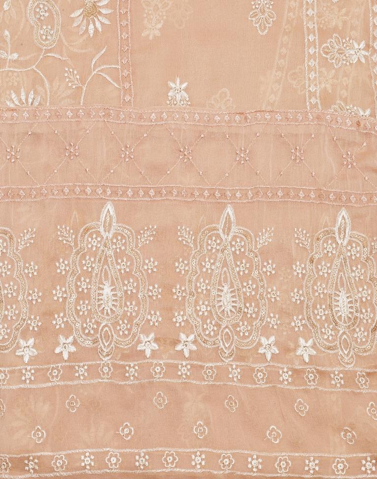 Light Beige Plain Georgette Unstitched Salwar Suit Material