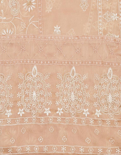 Light Beige Plain Georgette Unstitched Salwar Suit Material