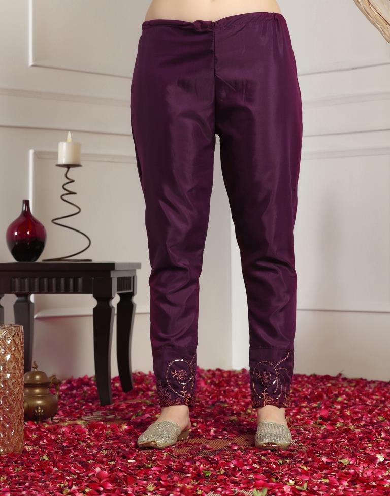 Wine Plain Georgette Unstitched Salwar Suit Material