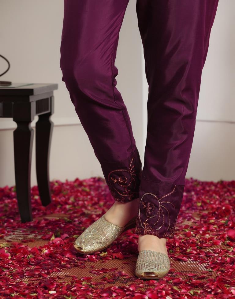 Wine Plain Georgette Unstitched Salwar Suit Material