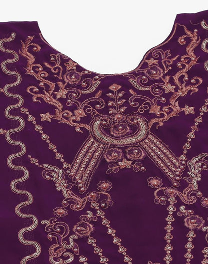 Wine Plain Georgette Unstitched Salwar Suit Material