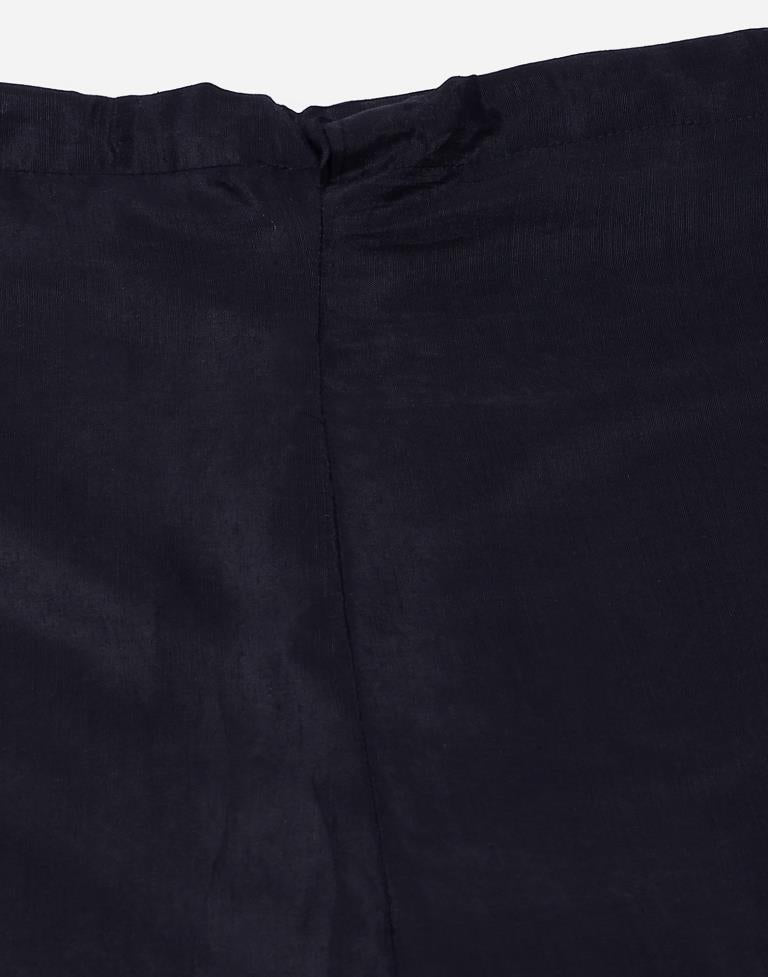 Navy Blue Plain Georgette Unstitched Salwar Suit Material