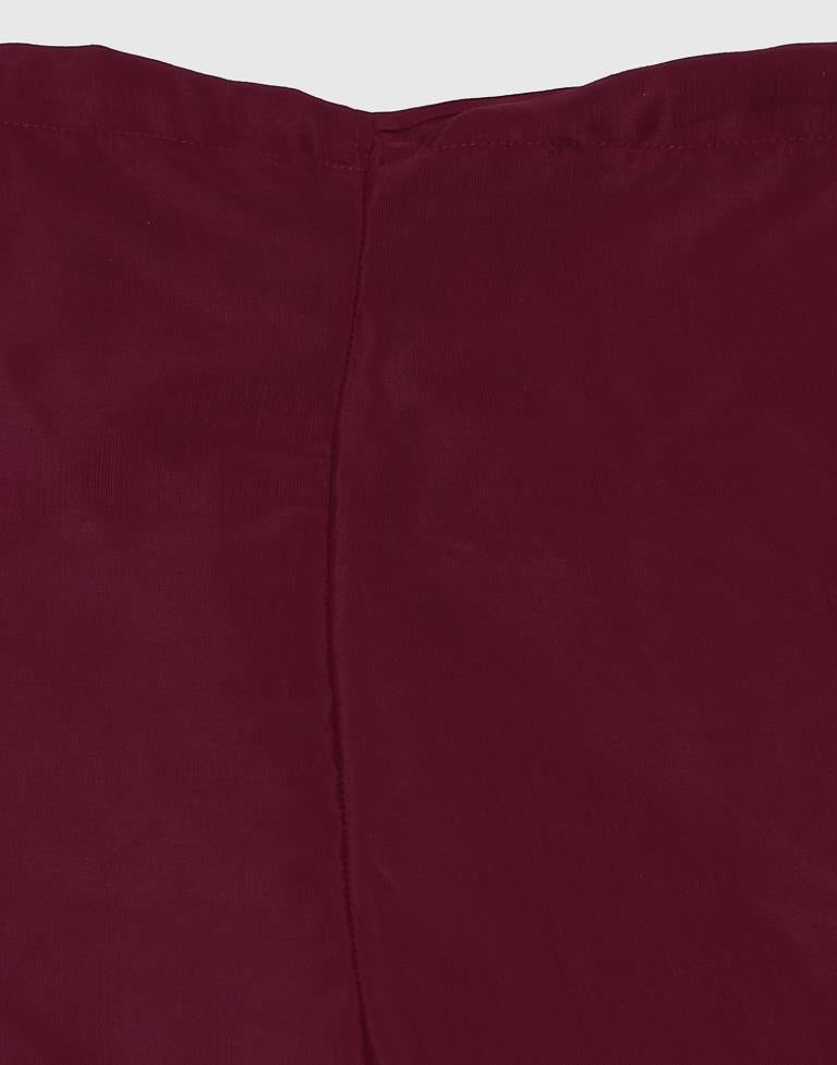 Maroon Plain Georgette Unstitched Salwar Suit Material