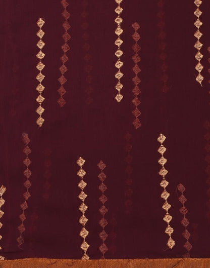 Maroon Plain Georgette Unstitched Salwar Suit Material