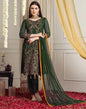 Green Plain Georgette Unstitched Salwar Suit Material