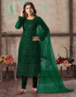 Green Plain Net Unstitched Salwar Suit Material