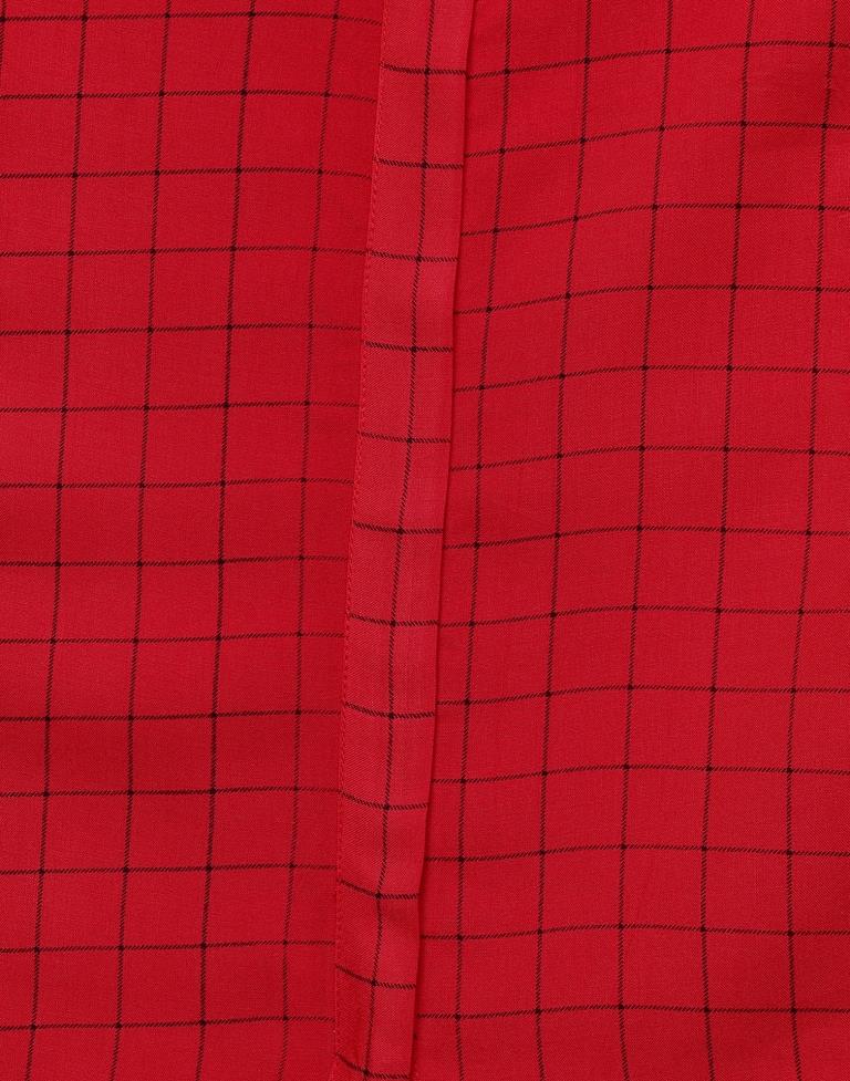 Glistening  Red Coloured Printed Rayon Tops | Sudathi