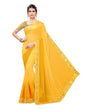 Yellow Coloured Georgette Plain Saree | Leemboodi