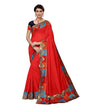 Red Coloured Chanderi Plain Saree | Leemboodi