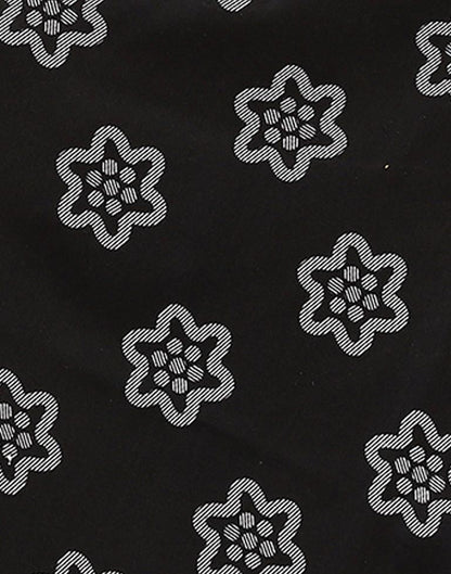 Black Printed Cotton Unstitched Salwar Suit Material