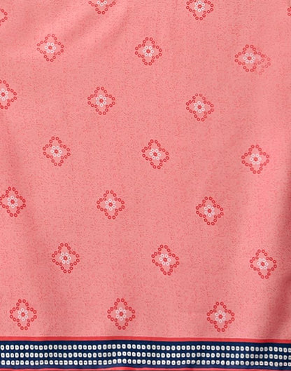 Pink Printed Cotton Unstitched Salwar Suit Material