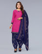 Pink Printed Cotton Unstitched Salwar Suit Material