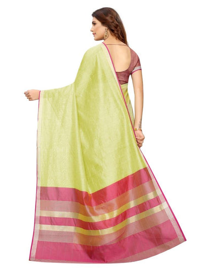 Green Plain Silk Saree